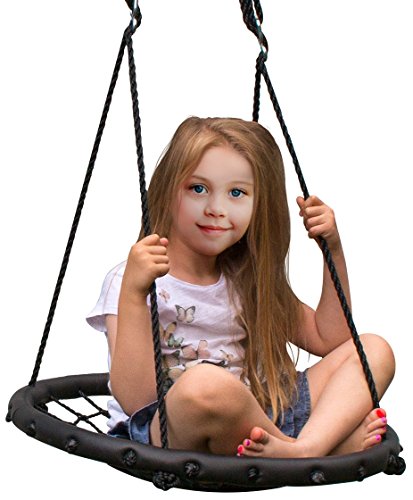 Sorbus Spinner Swing - Kids Indoor/Outdoor Round Web Swing - Great for Tree, Swing Set, Backyard, Playground, Playroom -