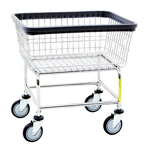 R&B Wire Products R&B Wire 100D Narrow Wire Laundry Cart, Chrome