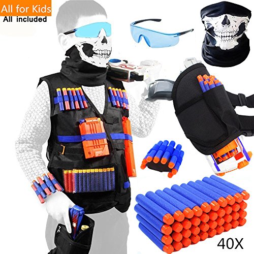 Bigib TAVEKI Tactical Vest Kit for Guns for Boys N-Elite Series with Foam Darts for Kids