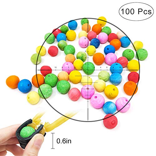 TOPRADE Multiple Color Paper Pellets Balls Bobbles Slingshot Ammo Safe Ammo for Children Enjoy Family Time (100pcs)