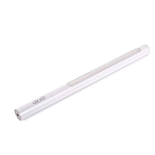 AKIIO Akiio-White Waterproof LED Stick, 4 Light Settings, 2-100% Gradient Brightness, White, USB Rechargeable Battery, 5-Hour