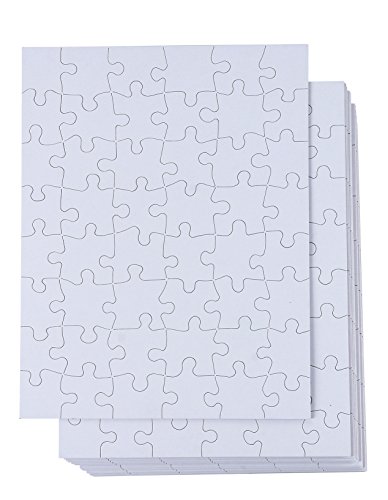 Juvale Blank Puzzle - 36-Pack White Jigsaw Puzzles for DIY, Kids