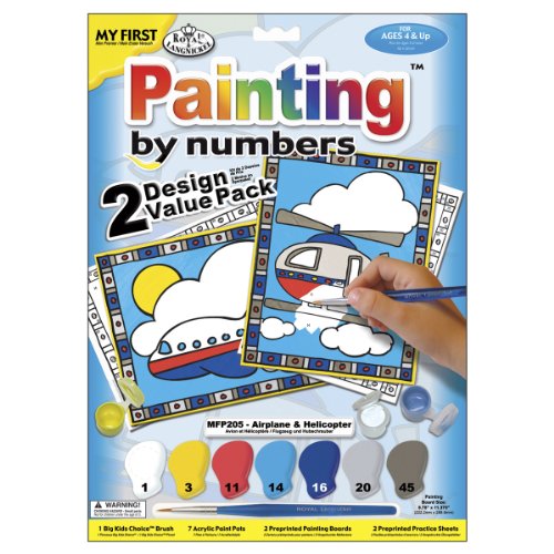 ROYAL BRUSH My First Paint by Number Kit 8.75"X11.375" 2/Pkg, Airplane & Helicopter