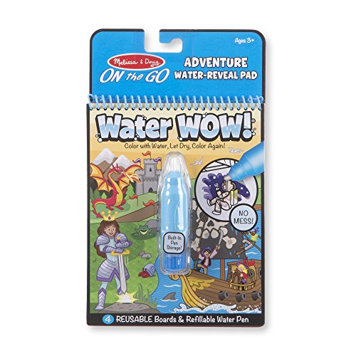 Melissa & Doug On The Go Water Wow! Adventure Activity Pad (Reusable Water-Reveal Coloring Book, Refillable Water Pen, Great