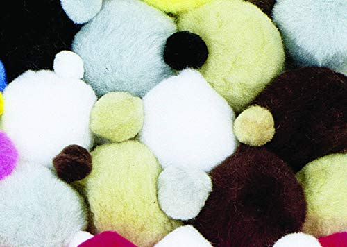 Chenille Kraft AC8112-08DI Non-Toxic Pom Pon, Assorted Size, Assorted Animal Color (Pack of 100)