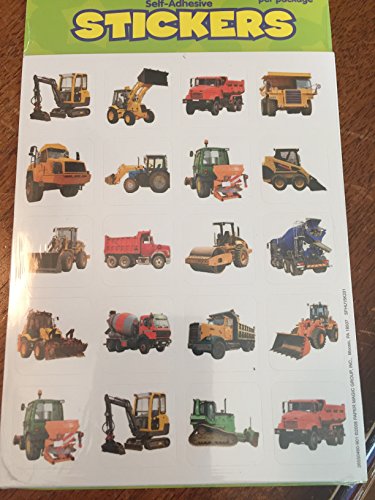 Just4fun 240 Construction Vehicle Truck Photo Stickers - Backhoe Bulldozer Dump Truck Loader - Cement Mixer - Teacher