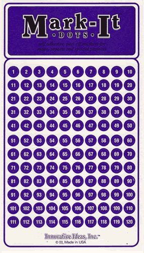 Innovative Ideas Medium 1/4" Removable Numbered 1-240 Mark-it Brand dots for maps, Reports or Projects - Purple