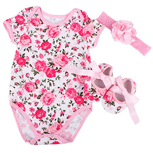 NPK collection Rose Pattern Romper Clothes Set for 20"-23" Reborn Newborn Baby Doll