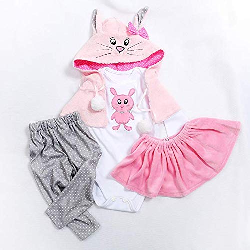 OMJDOLL Reborn Baby Doll Clothes for 17- 19 Inch Newborn Dolls Girls Lovely Clothes Pink Outfits