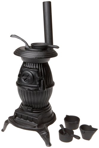 Old Mountain 10141 Black Mini Pot Belly Stove Set, with Accessories, 13 Inch Tall
