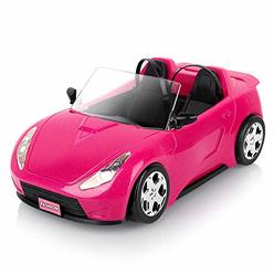 Super Joy Dolls Accessories - Convertible Car for Dolls (Great for Barbie Dolls) Glittering Pink Convertible Doll Vehicle
