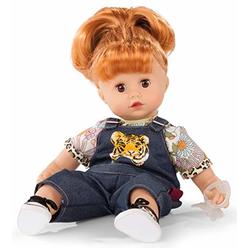 Gtz Gotz Muffin Wild Cat 13" Soft Body Baby Doll with Bright Red Hair to Wash & Style and Brown Sleeping Eyes in Jean Overalls