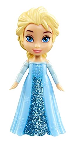 Disney Princess Poseable Elsa Movie Dress Mini Toddler Glitter Frozen Doll 3"