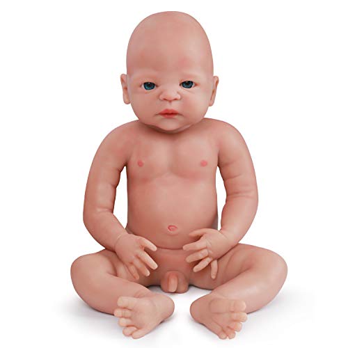 Vollence 22 inch Realistic Reborn Baby Doll,Not Vinyl Material Dolls,Real Full Body Silicone Baby Dolls,Handmade Lifelike