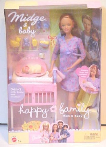 Happy Family Midge & Baby Dolls - Mom & Baby Barbie Happy Family Pregnant Midge & Baby