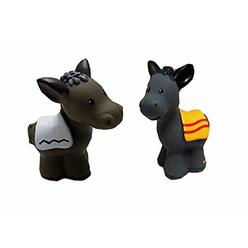 Fisher-Price Little People Fisher Price Nativity Manger Replacement Two (2) Donkey (Pair of Donkeys)
