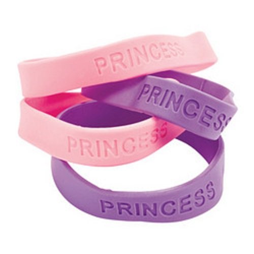 Fun Express Rubber Princess Bracelets Pink Purple Girl Party Favors (1 dz)