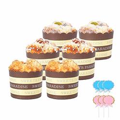 HOKPA Fake Cupcake Simulation Sprinkle Frosting Artificial Realistic Cake Food Muffin Bread Dessert Mixed Play Food Model