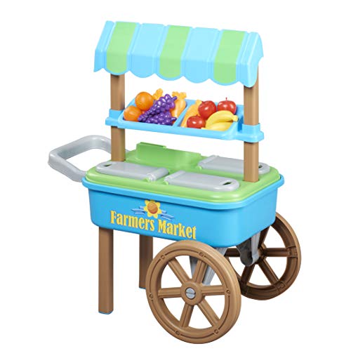 American Plastic Toys My Very Own Farmers Market Cart with 20 Accessories