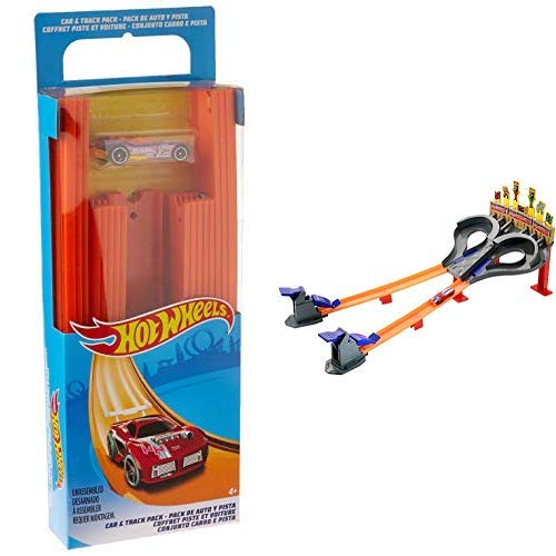 Hot Wheels Track Builder Straight Track with Car AND Hot Wheels Super Speed Blastway Track Set [Amazon Exclusive]