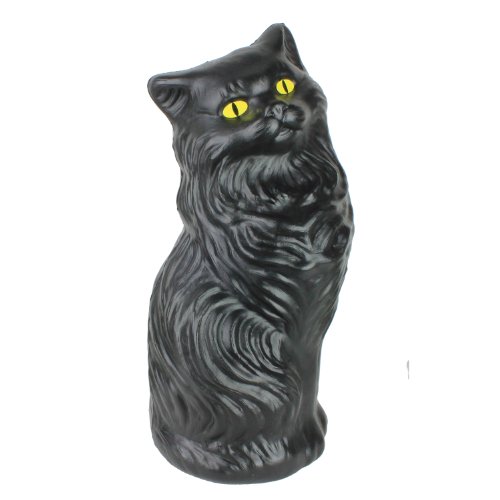 Fantazia Marketing Black Cat Money Bank 17 inch Plastic Blow-Mold Decoration - Classic Retro Design