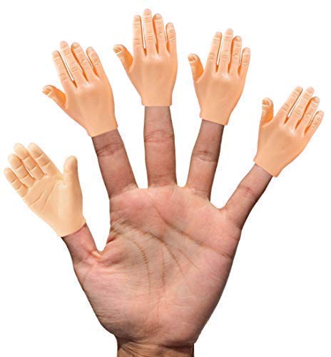 Daily Portable Tiny Hands (High Five) 10 Pack- Flat Hand Style Mini Hand Puppet - Right Hands Only
