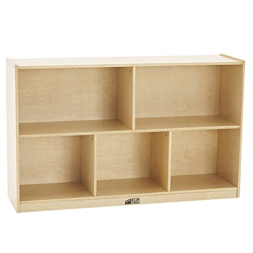 ECR4Kids Birch 5-Section School Classroom Storage Cabinet with Casters, Commercial or Personal Storage, Kidsâ€™ Storage