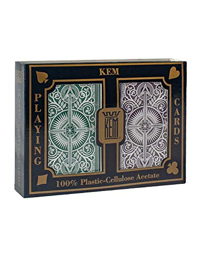 KEM Playing Cards KEM Arrow Green and Brown, Bridge Size- Standard Index Playing Cards (Pack of 2)