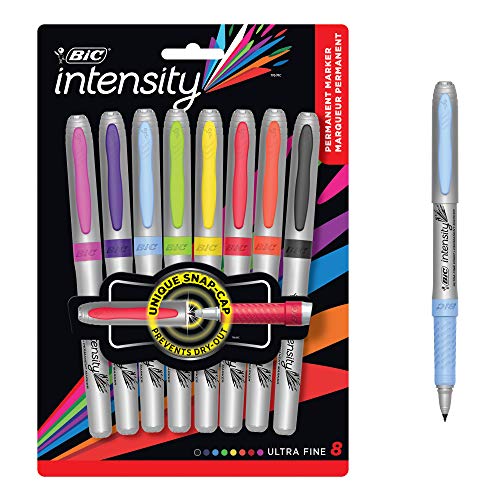 BIC Intensity Fashion Permanent Markers, Ultra Fine Point, Assorted Colors, 8-Count (packaging may vary)