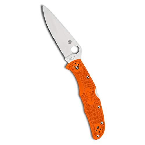 Spyderco Endura 4 Lightweight Signature Folder Knife with 3.80" VG-10 Steel Blade and Orange FRN Handle - PlainEdge Grind -