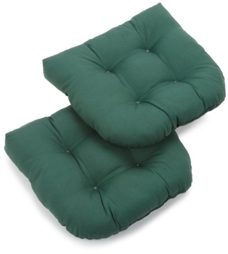 Blazing Needles, L.P. Blazing Needles Twill 19-Inch by 19-Inch by 5-Inch U-Shaped Cushions, Forest Green, Set of 2