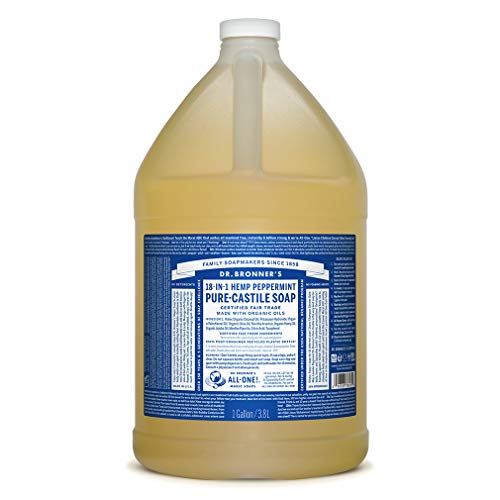 Dr. Bronner's Dr. Bronnerâ€™s - Pure-Castile Liquid Soap (Peppermint, 1 Gallon) - Made with Organic Oils, 18-in-1 Uses: Face, Body, Hair,