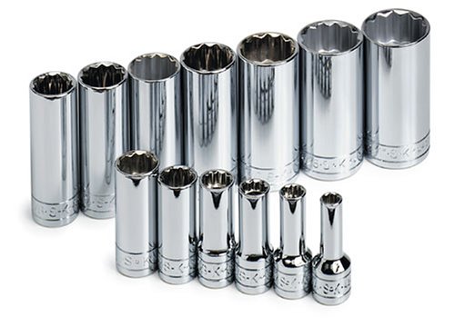 SK Hand Tool SK 4453 13 Piece 3/8-Inch Drive 12 Point Deep 1/4-Inch to 1-Inch Standard Socket Set