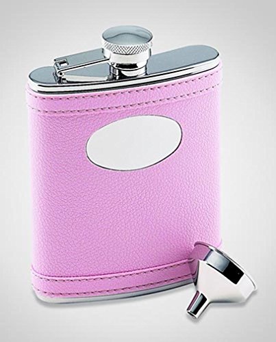 Creative Gifts 6 Oz. Stainless Steel Flask with Engraved Plate Finish: Pink