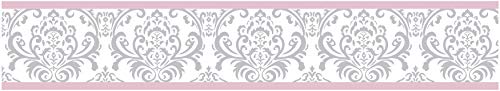 Sweet Jojo Designs Pink, Gray and White Elizabeth Kids and Baby Modern Wall Paper Border by Sweet Jojo Designs