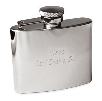 Engraving You Engraved Silver Flask (6 Oz.) - Includes Free Personalization
