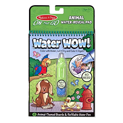 Melissa & Doug Water Coloring & Painting Book,  (Water Wow Animal - On the Go Travel Activity)