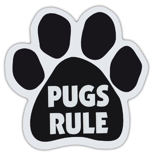Crazy Sticker Guy Dog Paw Shaped Magnets: PUGS RULE | Dogs, Gifts, Cars, Trucks