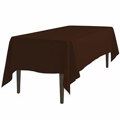 linentablecloth 60 x 102-inch rectangular polyester tablecloth chocolate