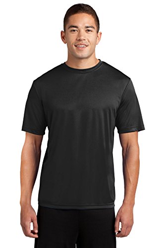 Dri-Tek Mens Big & Tall Short Sleeve Moisture Wicking Athletic T-Shirt, 3XLT, Black