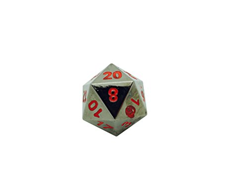 Norse Foundry 45mm Full Metal D20 Nightmare Black - The Boulder RPG D&D Polyhedral Dice ...