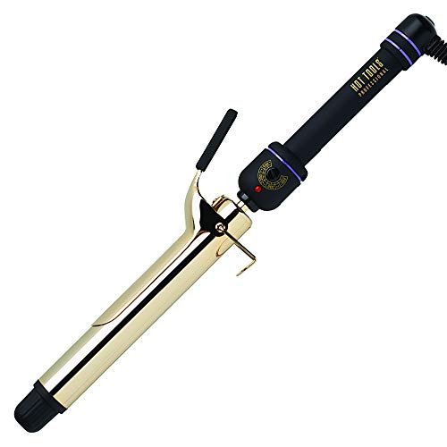 Hot Tools Professional 24K Gold Extra-Long Barrel Curling Iron/Wand, 1.25 Inches