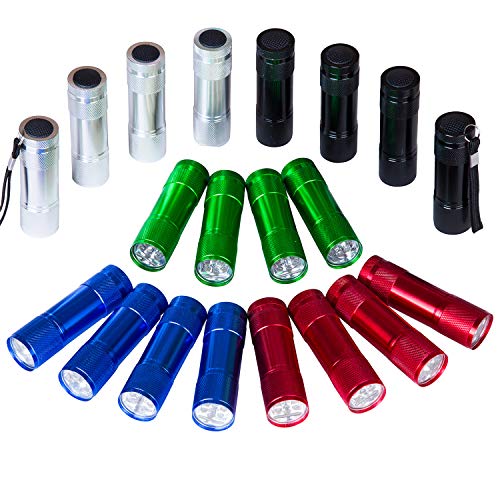 FASTPRO 20-pack Aluminum 6-LED Flashlights Set with Lanyard and 60-piece AAA Batteries Included and Pre-installed