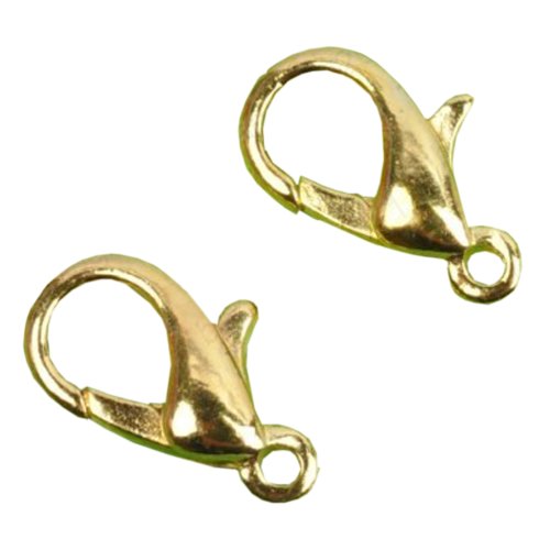 Beading Station BSI - 50 Pcs Populer Lobster Clasps 12mm ~ Jewelry Making Findings ~ (Gold Plated)