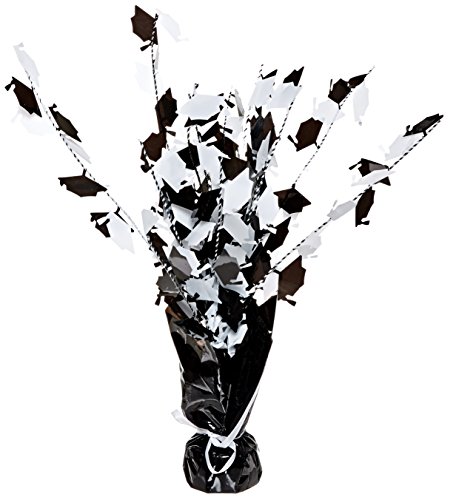 Beistle Graduate Cap Gleam 'N Burst Centerpiece (black & white) Party Accessory  (1 count) (1/Pkg)