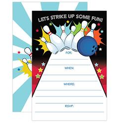 Your Main Event Prints Bowling Party Invitation, Bowling Party Invite, Boy Birthday Invitation, 20 Fill In Mermaid Party Invitations With Envelopes