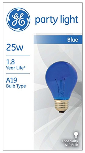 GE Lighting 49724 25 Watt Blue Crystal Color Party Light Bulb