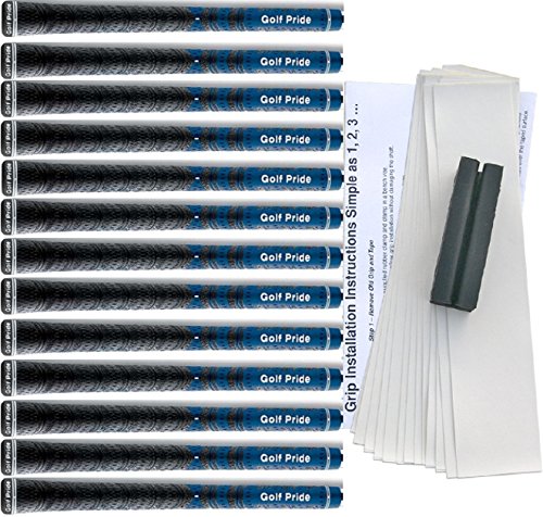 Golf Pride New Decade MultiCompound Cord Standard Blue Golf Grip Kit (13 Grips, Tape, Clamp)