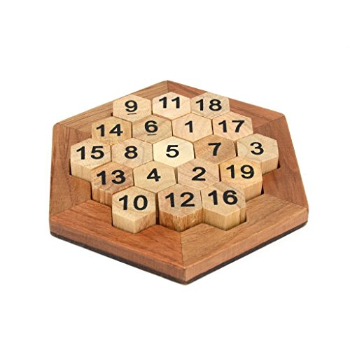 KINGOU Wooden Logic Puzzle Brain Teasers Intellectual Toy Number Puzzle