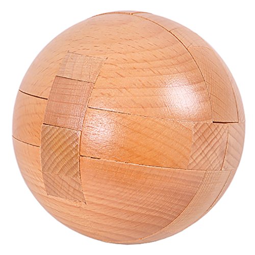 KINGOU Wooden Ball Lock Logic Puzzle Burr Puzzles Brain Teaser Intellectual Removing Assembling Toy